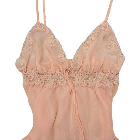 🍓Y2K PEACH SHEER LINGERIE LACE DRESS🍓 - Picture 2 of 3